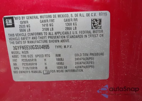 2016 Cadillac Srx Luxury Collection из США, поврежденный, VIN 3GYFNEE30GS504895